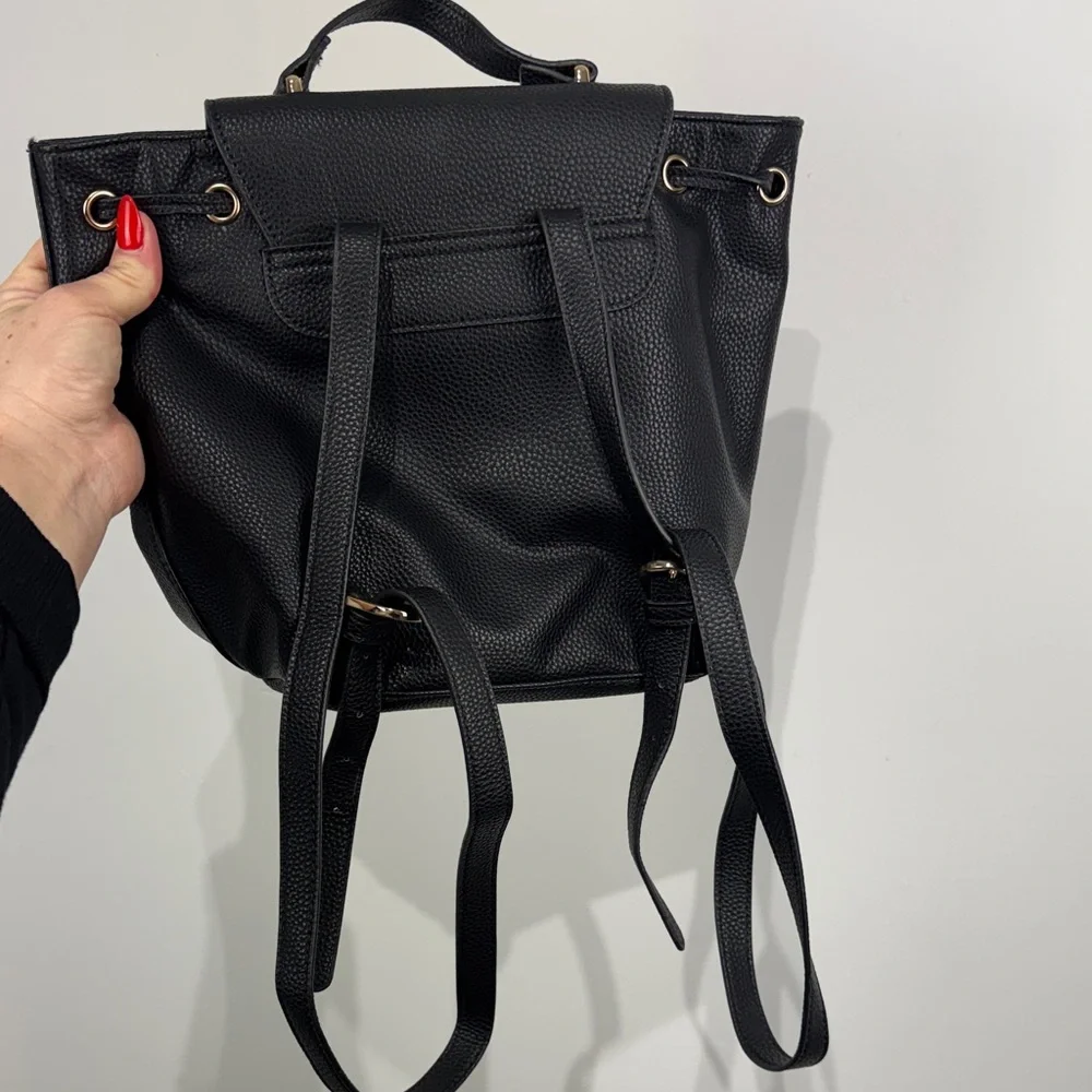 Forever 21 Black Backpack with Gold Accents